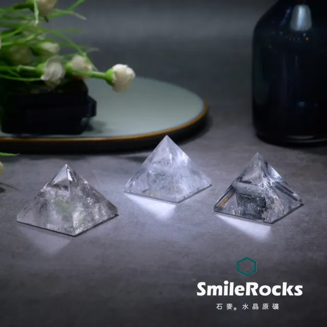 【SmileRocks 石麥】石麥水晶原礦  白水晶金字塔 SmilePAD 6X6cm  1000首選 No.62555260501