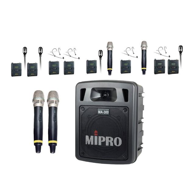 【MIPRO】MA-300D 雙頻道迷你無線擴音機5.8G (ACT-58H 配件六擇一)
