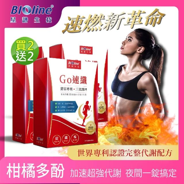 【Bioline 星譜生技】買2送2 GO速纖｜穩控加速代謝錠X4盒(共120錠)