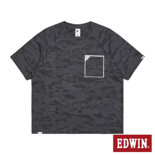 【EDWIN】男裝 EFS 迷彩寬版短袖T恤(黑色)