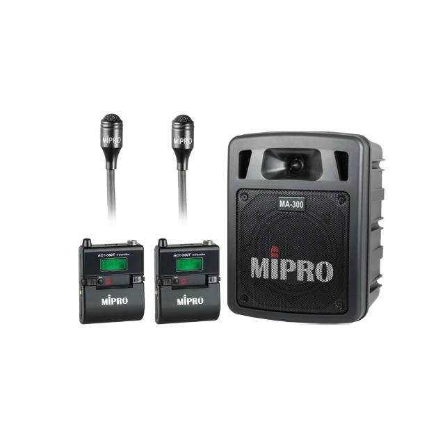 【MIPRO】MA-300D 配2領夾麥克風580T(最新肩掛式藍芽5.8G無線喊話器)