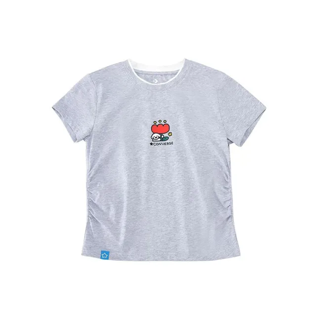 【CONVERSE】Matsui Slim SS Tee 女款 灰色 合身 圓領 上衣 短袖 WCK173-G59