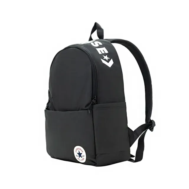 【CONVERSE】Contrast Logo 中性 通勤 簡約 黑色 後背包 UA5985-023
