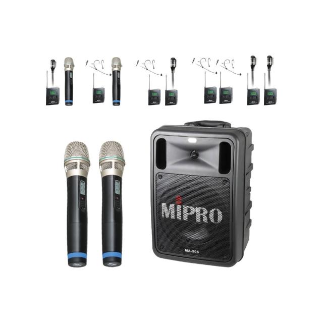 【MIPRO】MA-505 雙頻道精華型無線擴音機UHF(ACT-32H 配件六擇一)