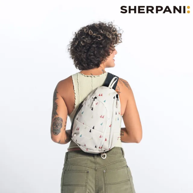 【Sherpani】雙11 RFID 防潑水多功能斜肩包 26I Wayfarer 8L｜印花米-黑 (RFID屏蔽 撥水 肩背 後