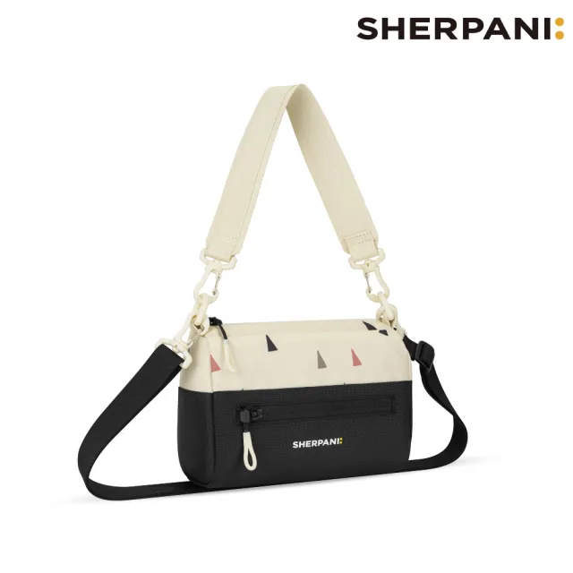 【Sherpani】RFID 防潑水多功能斜背包 26I Skye 3L|印花米-黑 (RFID屏蔽 撥水)