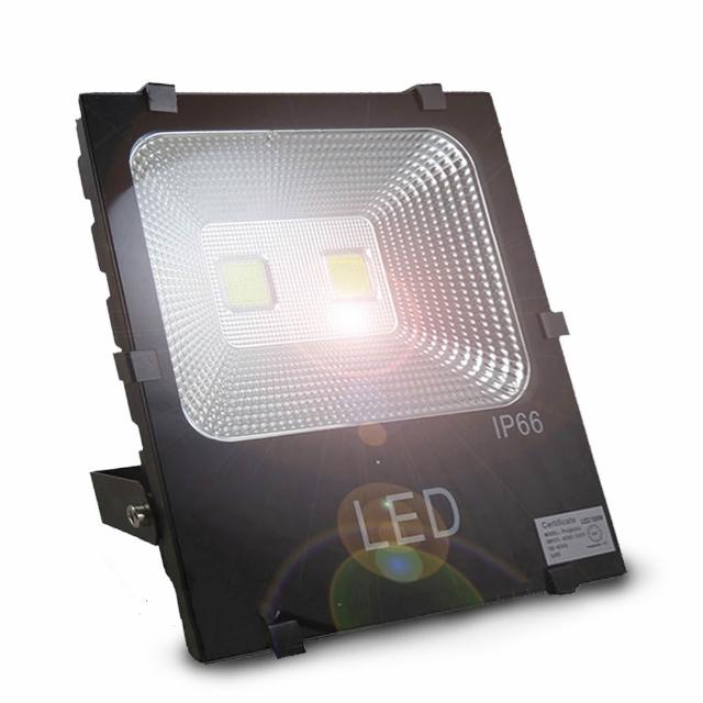 【KISS QUIET】質感黑-白光/黃光 100W LED投射燈/防水全電壓-1入(LED投射燈/投射燈/戶外燈具)