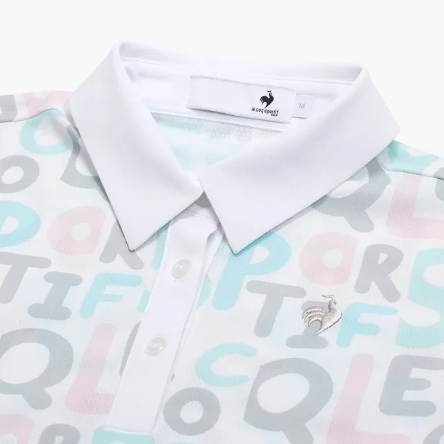 【LE COQ SPORTIF 公雞】高爾夫系列 女款粉紅色吸汗速乾彈性防曬短袖POLO衫 QLX2T216
