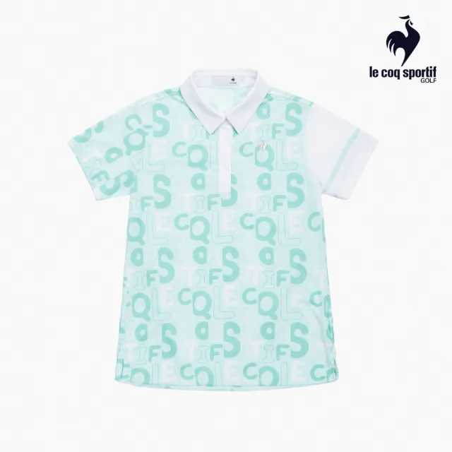 【LE COQ SPORTIF 公雞】高爾夫系列 女款淺綠色吸汗速乾彈性防曬短袖POLO衫 QLX2T216