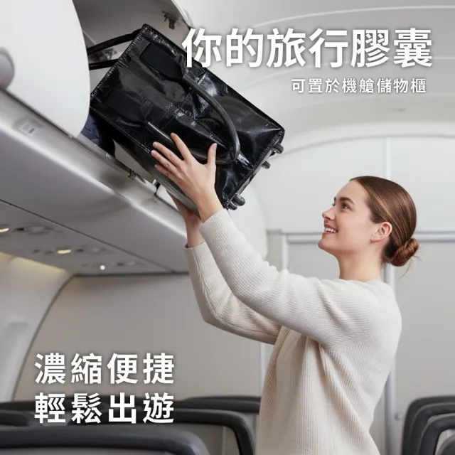 【ONE HOUSE】TOP1 丹邁附輪超大容量手提防水折疊購物車-2件套/45L+70L (收納包/旅行袋/收納推車)