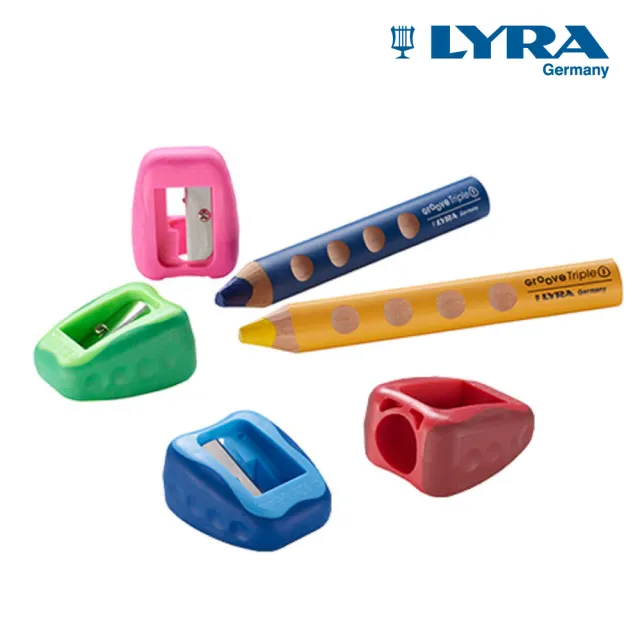 【LYRA】胖胖三角洞洞蠟筆12色+專用筆削(水洗蠟筆 兒童蠟筆 幼兒蠟筆 無毒蠟筆 寶寶蠟筆 水溶性蠟筆)