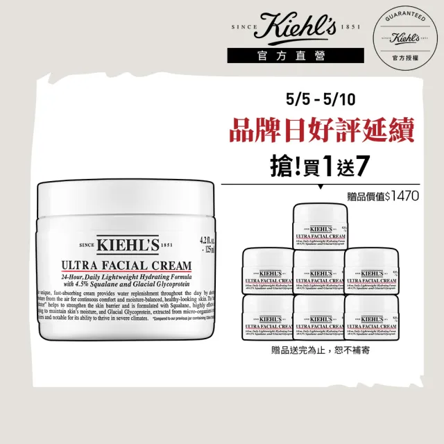 【Kiehl’s 契爾氏】官方直營 冰河醣蛋白舒敏修護保濕霜125ml(Kiehl’s/大瓶裝)