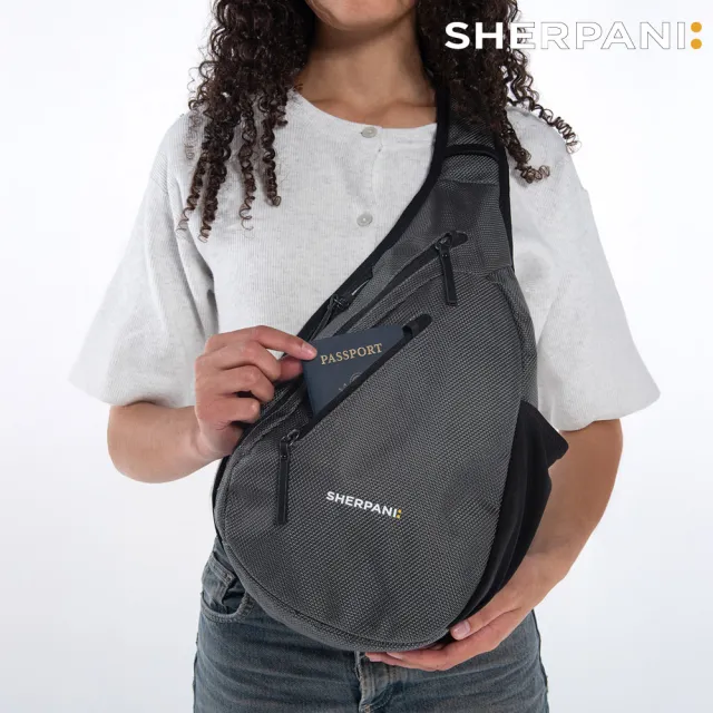 【Sherpani】雙11 RFID 防盜多功能斜肩包 26I Esprit AT 10L｜石灰 (RFID屏蔽 平板適用)
