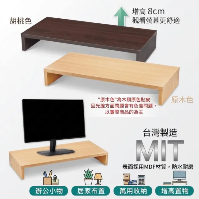 【Monarch尊爵家】台灣製防潑水桌上型螢幕架(主機架 鍵盤架 收納架 電腦架 增高架)