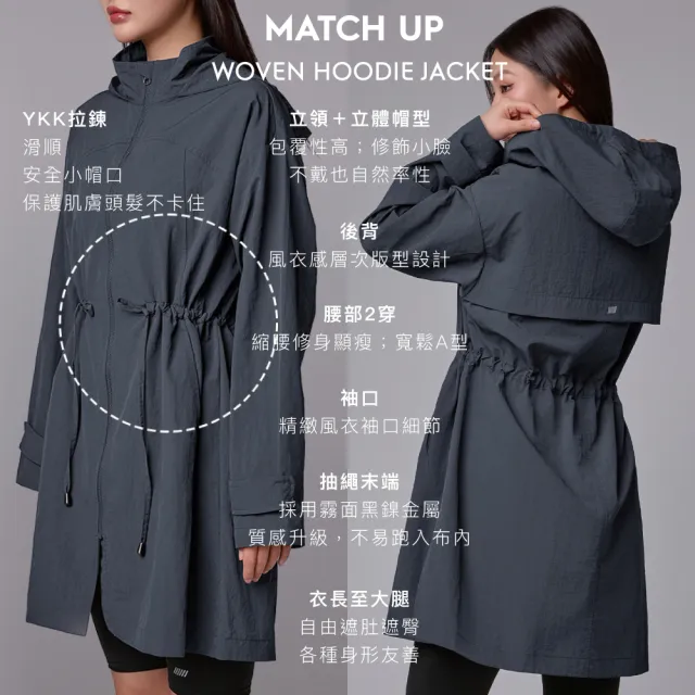 【STL】現貨 韓國 MatchUp 防潑水 防曬 女 戶外機能 縮腰修身 連帽 及腿長版 風衣 外套(多色)