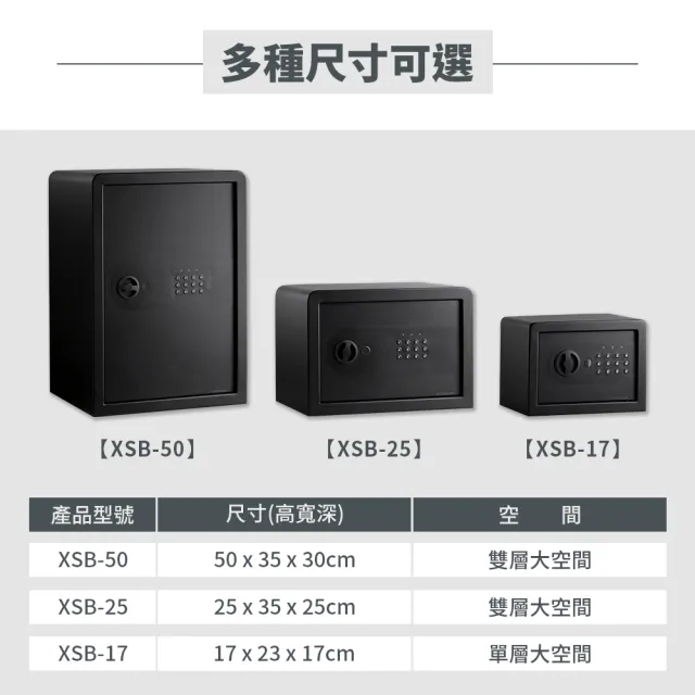 【防災專家】中型防盜密碼保險箱加贈迷你保險箱(保管箱 保險櫃 家用 商用 密碼鎖 防盜 XSB-25)
