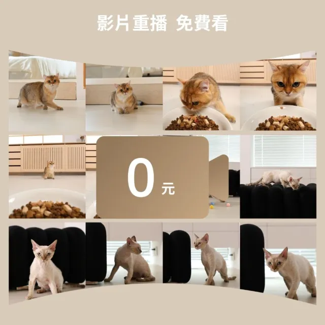【meoof】蛋捲餵食器 視訊版雲朵碗(寵物餵食器 貓咪餵食器 自動餵食器 餵食機 鹼性電池供電 無線使用)
