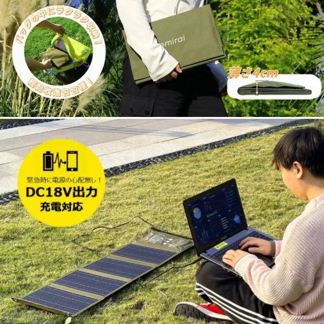 【emirai】防災電力組｜200W儲能小瓦力PRO+40W高機動太陽能板+小瓦力專屬收納袋｜再贈五合一求生手環