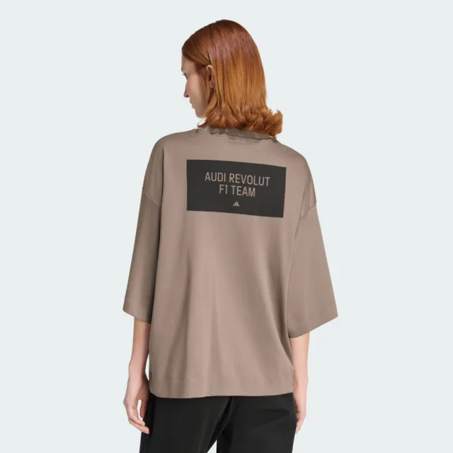 【adidas 愛迪達】Au Ef Gr Ss T W 女 T恤 休閒短袖 簡約棕 落棕 七分袖(KE6770)