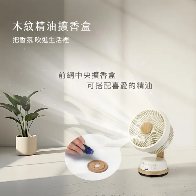 【SAMPO 聲寶】9吋木紋擴香全可拆DC馬達3D循環扇 SK-RN09SDR