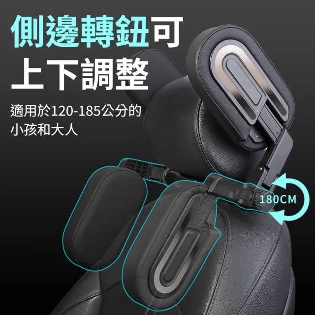 【YORI 優里】新款車用側睡枕(可45度側翻 汽車靠枕 靠墊 座椅靠枕 車用枕頭 大人小孩適用 皮革靠枕)
