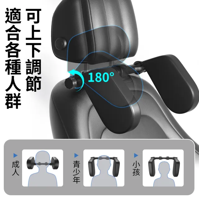 【YORI 優里】2入組 第三代車用側睡枕-透氣布款(汽車頭枕 車用頭枕 枕頭 座椅頭枕 汽車護頸枕 記憶棉頭枕)