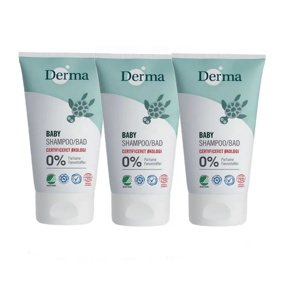 【Derma】寶寶有機洗髮沐浴露–旅行號150ml(3入組 150ml*3)