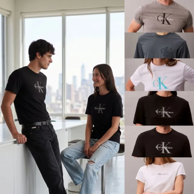 【CALVIN KLEIN】官方旗艦館 男女Monogram經典T恤 圓領 短袖