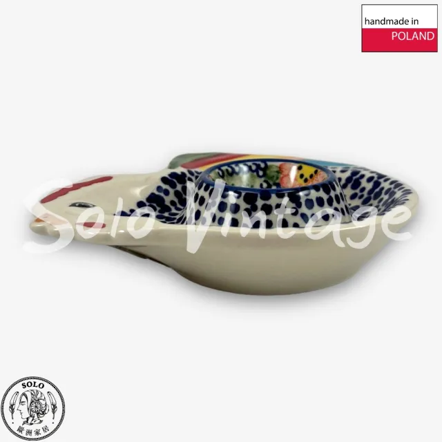【波蘭陶】SOLO歐洲家居 正版原裝 波蘭原廠手繪 Manufaktura 12CM 水煮蛋杯 蛋托 早午餐 橘藍大花系列