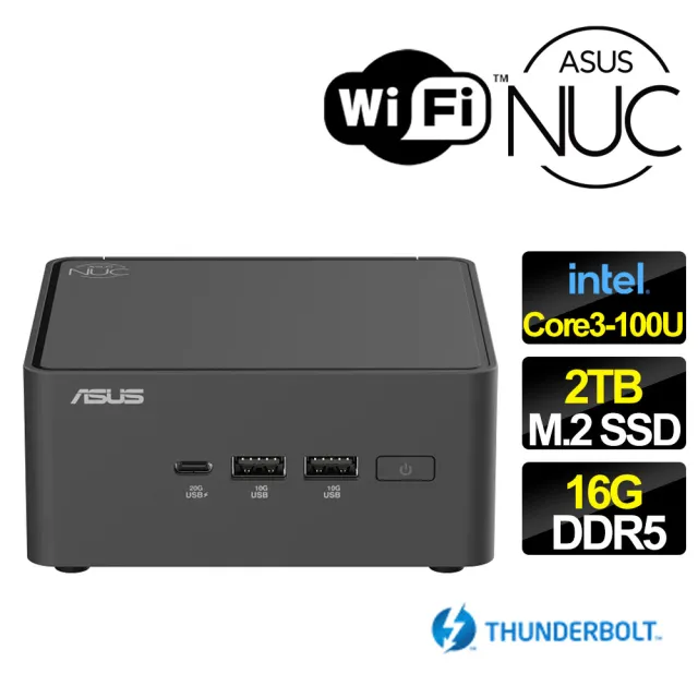 【ASUS 華碩】NUC Core 3六核{櫻莓輕語} 迷你電腦(Core 3-100U/16G/2TB M.2)