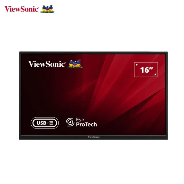 【ViewSonic 優派】VA1650 16型 USB-C 輕薄可攜式螢幕(IPS/3.5mm耳機孔/內建可折疊支架/7ms)