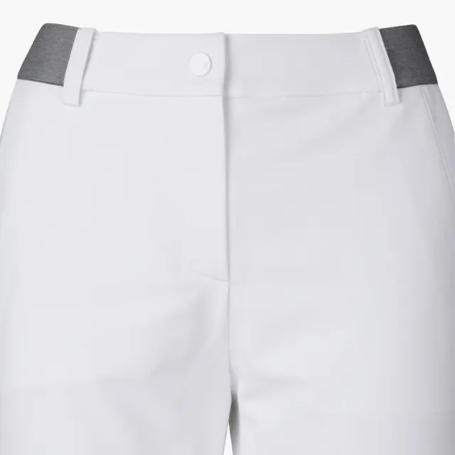 【DESCENTE】GOLF 迪桑特 女士 運動修身長褲 微喇叭褲(白色)