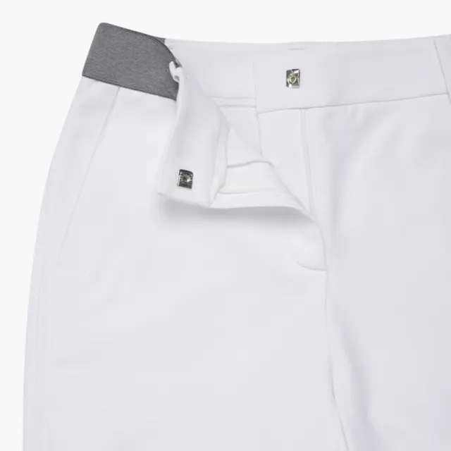 【DESCENTE】GOLF 迪桑特 女款 運動修身長褲 微喇叭褲 高爾夫長褲 運動褲 微喇叭褲(白色)