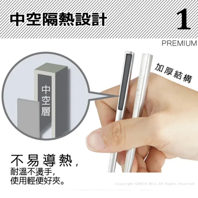 【GREEN BELL 綠貝】316不鏽鋼雙層隔熱碗筷8件組-15.5cm白金碗4入+316防滑筷4雙(防燙 耐酸 環保 SGS)
