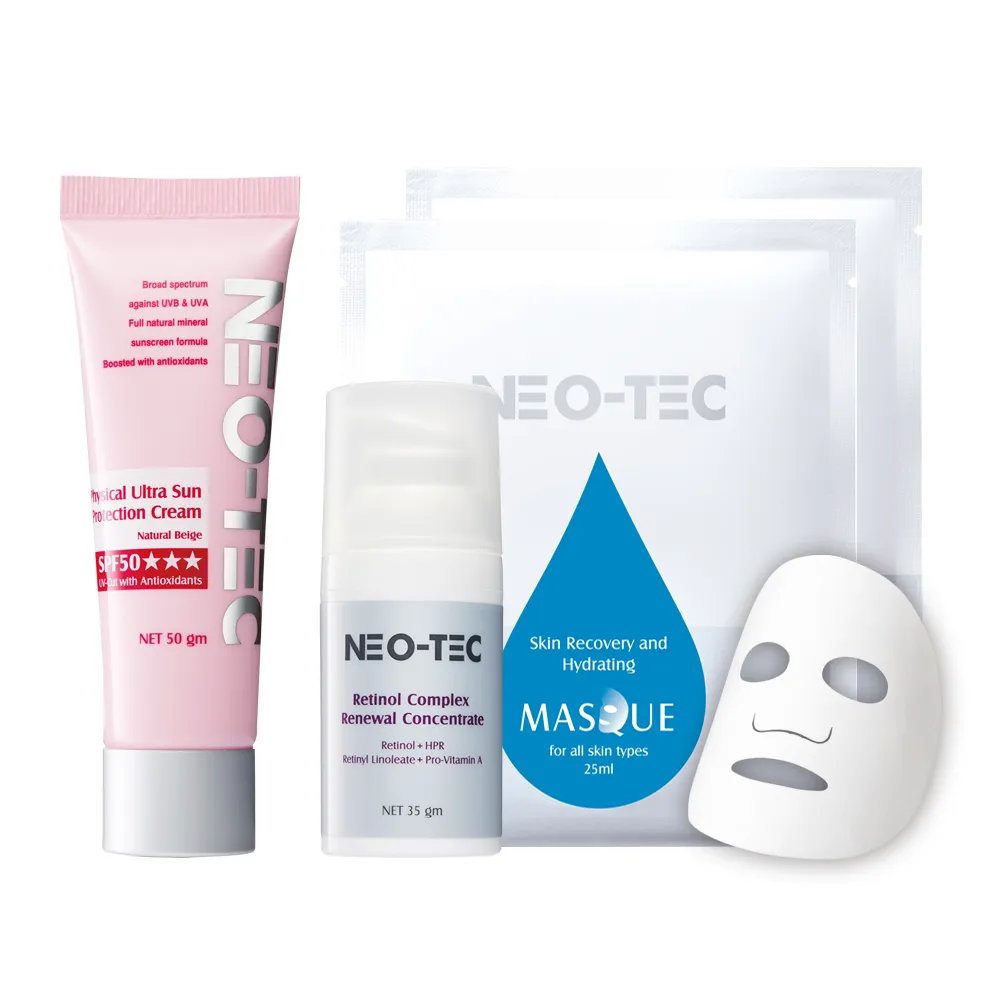 【NEO-TEC】物理性潤色防曬霜50gm(自然膚)+A醇全效肌活菁萃35gm