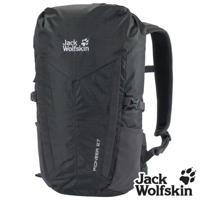 【Jack wolfskin 飛狼】PIONEER 電腦後背包 27L|商務通勤 × 休閒旅遊 (黑灰)