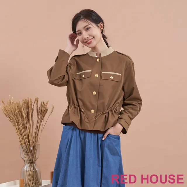 【RED HOUSE 蕾赫斯】時髦率性短版風衣外套(共2色)