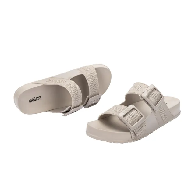 【Melissa】LOGO印花雙帶拖鞋(米色) 防潑水