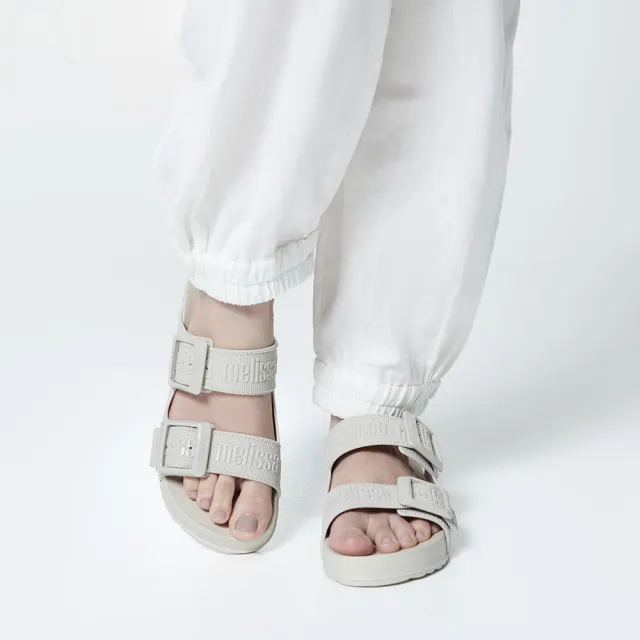 【Melissa】LOGO印花雙帶拖鞋(米色) 防潑水