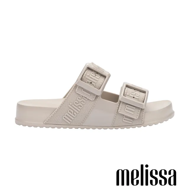 【Melissa】LOGO印花雙帶拖鞋(米色) 防潑水