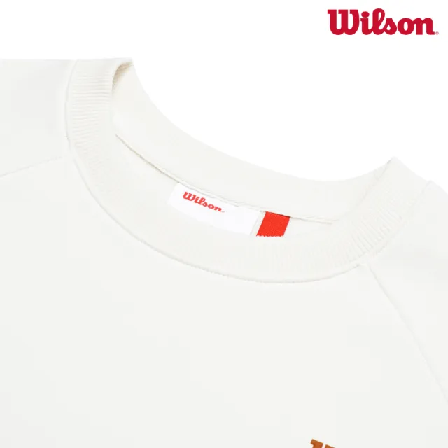 【WILSON】Classic Crew 女款 服飾 圓領衛衣 大學T 長袖上衣 白色 WW00562W002002