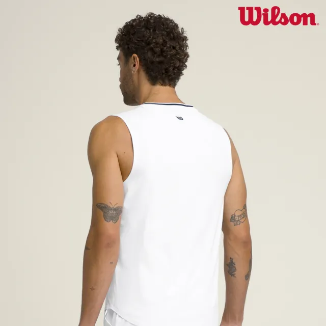 【WILSON】Elite Performance Tank 男款 服飾 運動背心 白色 WM00454511WTA