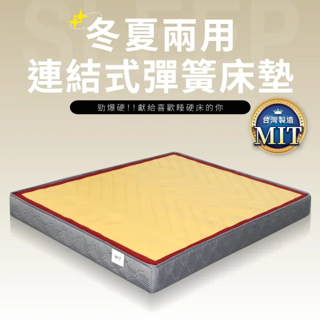 【IDEA】冬夏兩用古早硬式二線5尺彈簧連結床墊/雙人(涼爽蓆面)