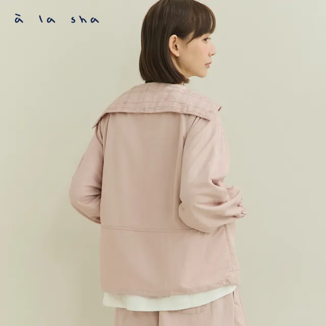 【a la sha】涼感大翻領繡花寬鬆外套