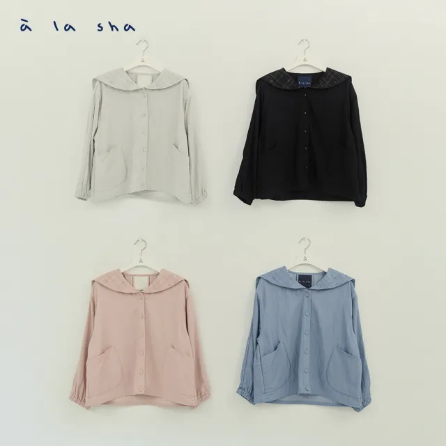 【a la sha】涼感大翻領繡花寬鬆外套