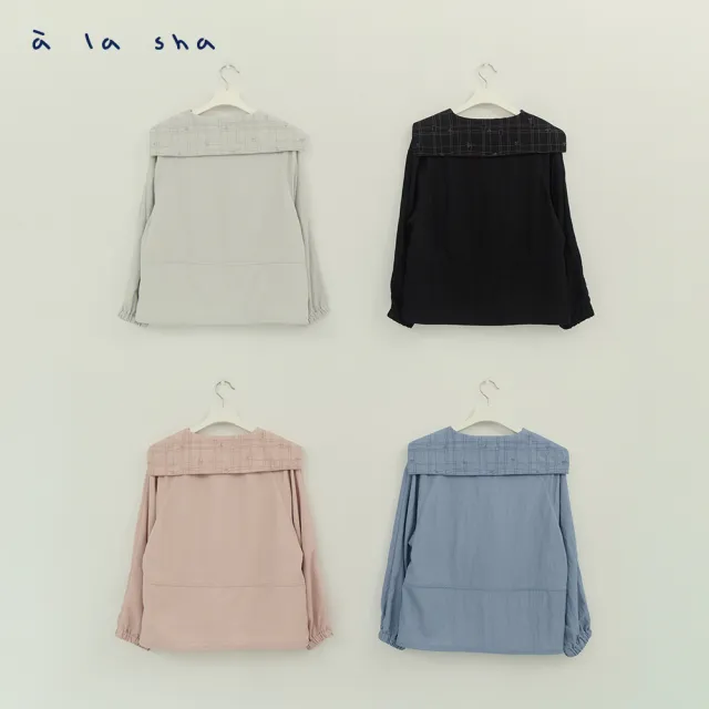 【a la sha】涼感大翻領繡花寬鬆外套