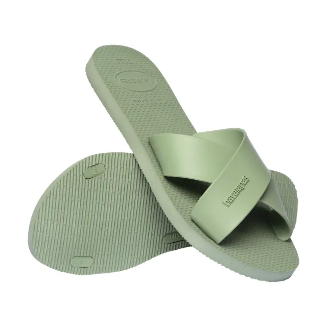 【havaianas 哈瓦仕】拖鞋 女鞋 涼鞋 復古 羅馬 交叉鞋帶 Aqua 莫蘭迪綠 4148806-1156W (哈瓦士)