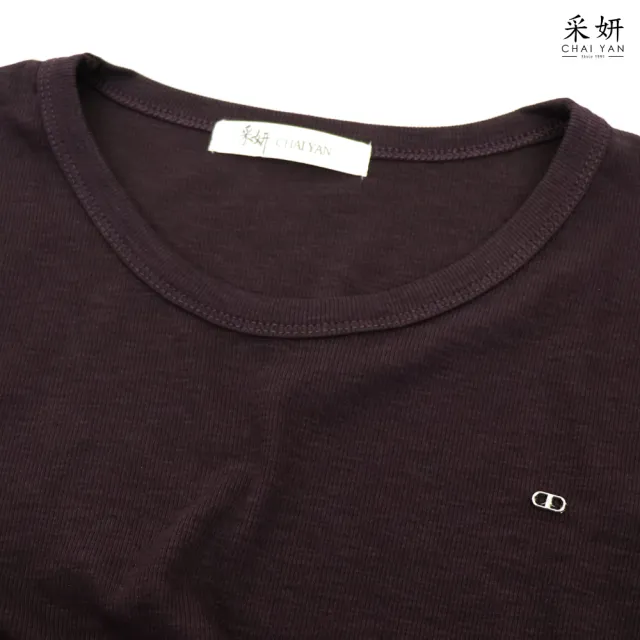 【CHAI YAN 采妍】素面高彈顯瘦短袖上衣(春夏女裝/中大尺碼/百搭/修身/透氣)