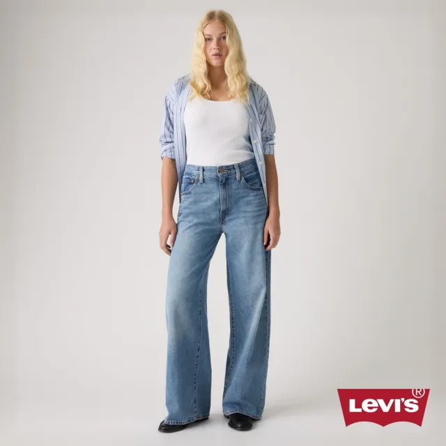 【LEVIS】Cinch WIDE LEG 中腰寬鬆牛仔褲 女生牛仔褲 人氣新品 0073B-0002