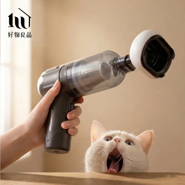 【好物良品】寵物除毛輕音手持無線毛刷吸塵器｜吸毛梳毛二合一 貓狗理毛/鍵盤/縫隙清潔